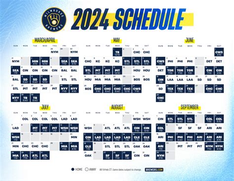 milwaukee brewers schedule 2024